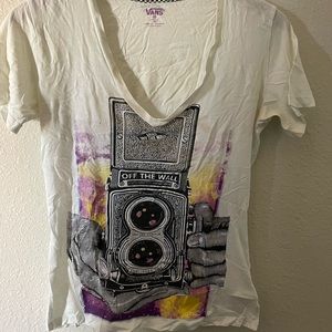 Vans white vneck tee